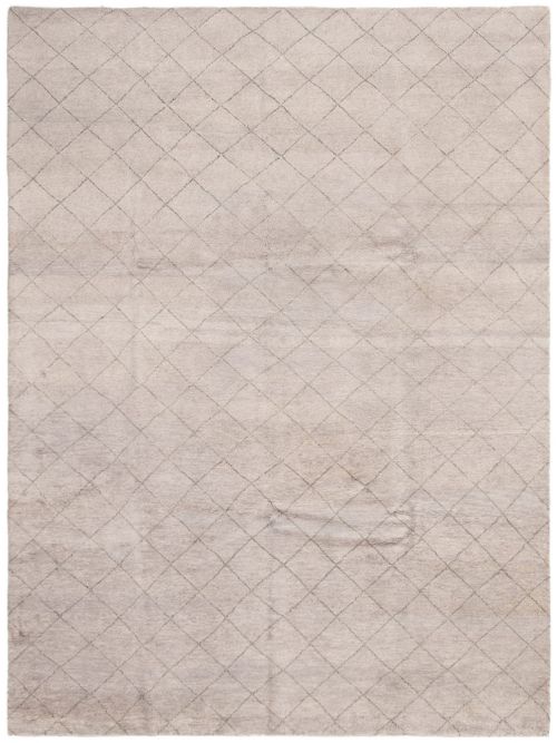 Indian Arlequin 8'10" x 11'10" Hand-knotted Wool Rug 