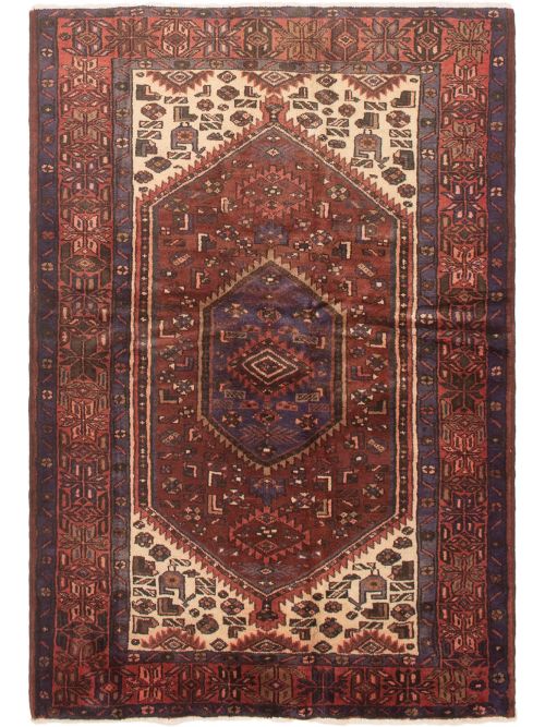 Persian Zanjan 4'8" x 6'11" Hand-knotted Wool Rug 