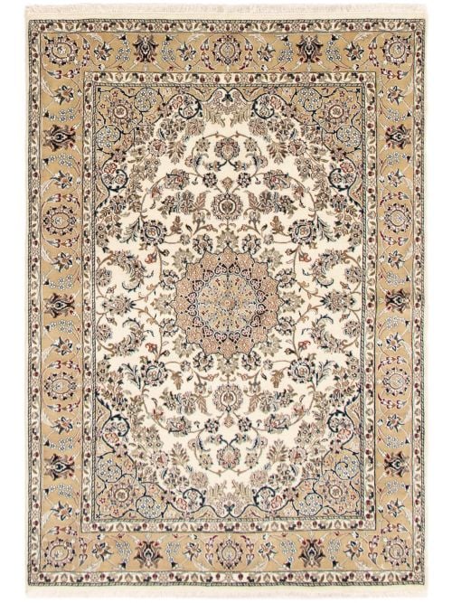 Indian Nain 5'8" x 8'3" Hand-knotted Silk, Wool Rug 