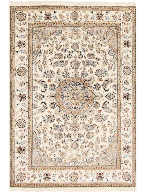 Persian Style Nain 9La 5'6" x 8'2" Hand-knotted Silk, Wool Rug 