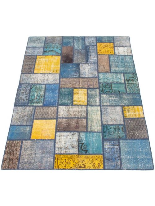 Turkish Color Transition Patchwork 5'9" x 7'10" Hand-knotted Wool Rug 