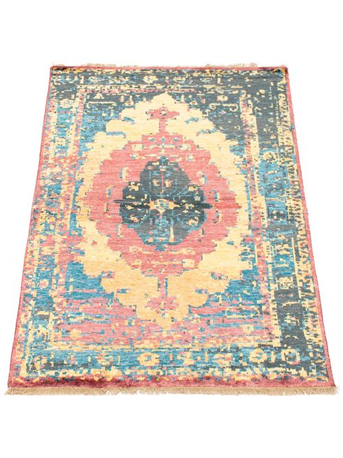 Indian Jules Oushak 4'8" x 6'7" Hand-knotted Silk Rug 