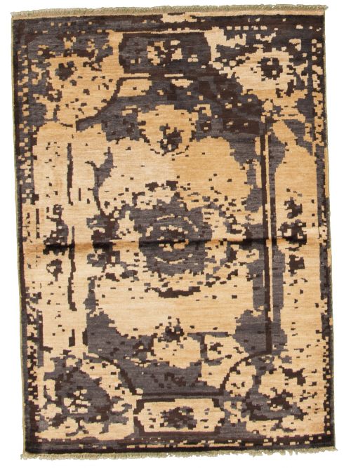 Indian Jules Oushak 4'8" x 6'7" Hand-knotted Silk Rug 
