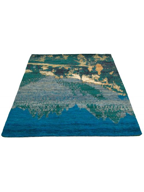 Pakistani Abstract Lahore Legacy 6'5" x 9'6" Hand-knotted Wool Rug 