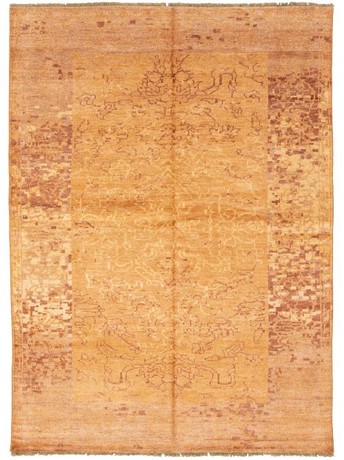 Indian Jules Oushak 6'10" x 9'9" Hand-knotted Silk Rug 