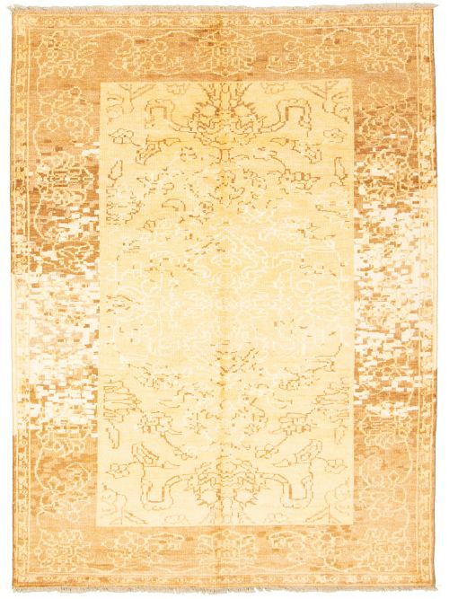 Indian Jules Oushak 7'0" x 9'9" Hand-knotted Silk Rug 