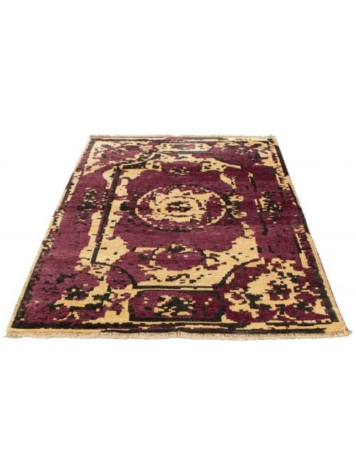 Indian Jules Oushak 5'5" x 7'4" Hand-knotted Silk Rug 