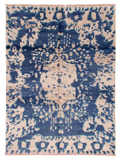 Indian Jules Oushak 7'2" x 9'8" Hand-knotted Silk Rug 