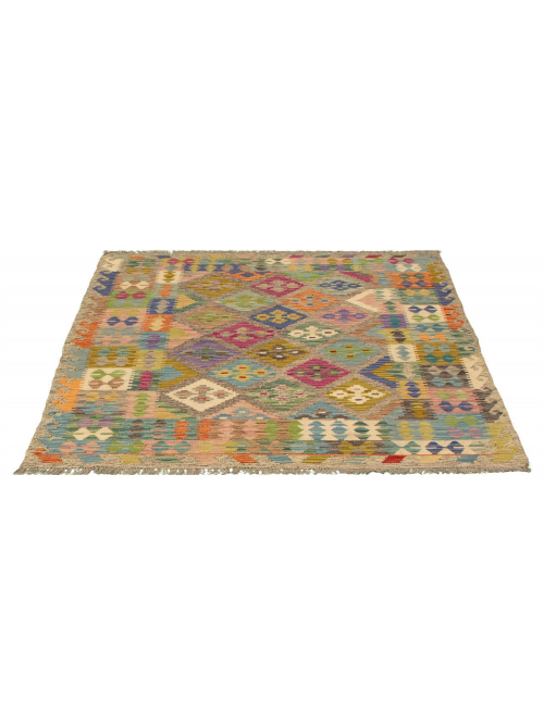 Kilim vif et coloré 5'0" x 6'6" en laine