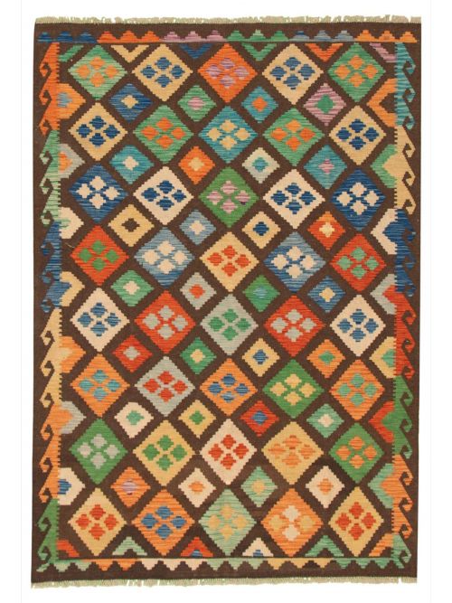Turkish Old Style 6'6" x 8'5" Flat-Weave Wool Kilim 