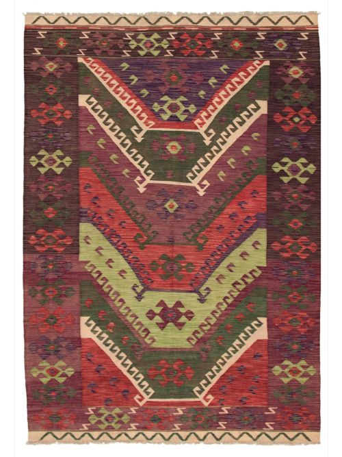 Turkish Old Style 6'7" x 10'9" Flat-Weave Wool Kilim 