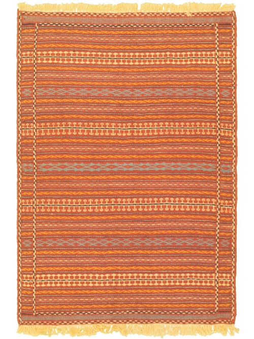 Turkish Ottoman Natura 3'3" x 4'10" Flat-Weave Wool Kilim 