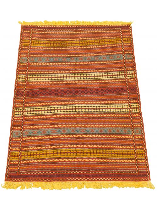 Turkish Ottoman Natura 3'3" x 4'11" Flat-Weave Wool Kilim 