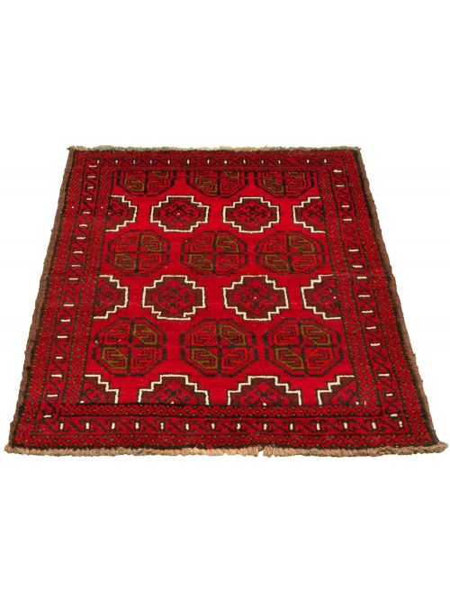 Afghan Akhjah 3'7" x 5'8" Hand-knotted Wool Rug 