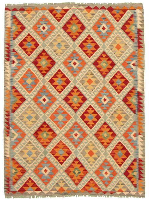 Turkish Sivas 5'0" x 6'9" Flat-Weave Wool Kilim 