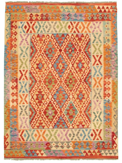 Turkish Sivas 5'0" x 6'9" Flat-Weave Wool Kilim 