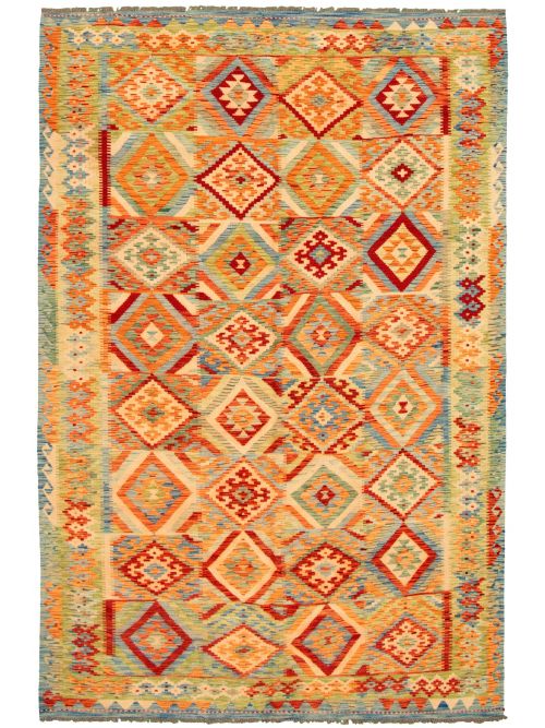 Turkish Sivas 6'8" x 9'10" Flat-Weave Wool Kilim 
