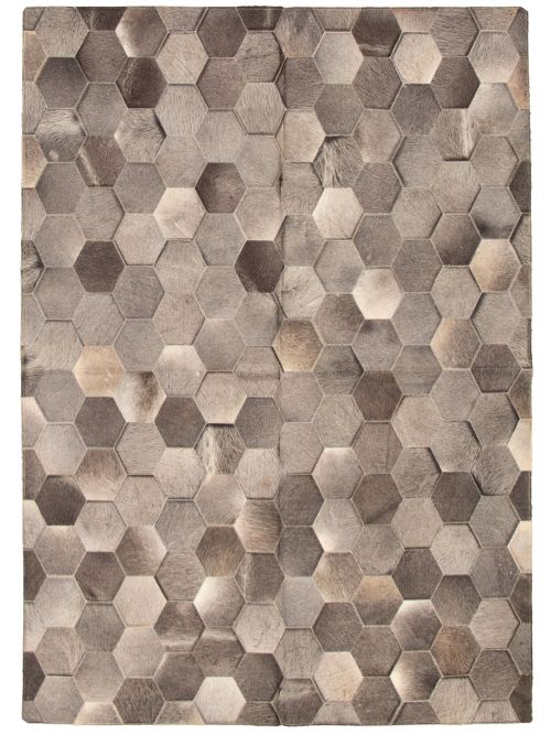 Argentina Cowhide Patchwork 6'4" x 9'0" Handmade Leather Rug 
