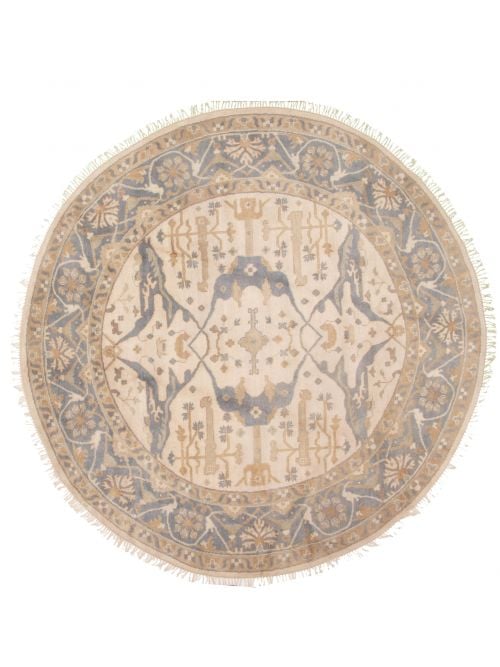 Indian Royal Oushak 9'11" x 9'11" Hand-knotted Wool Rug 