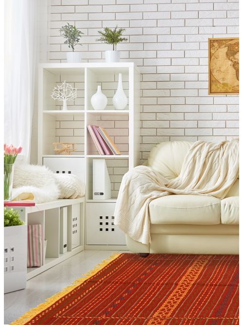 Turkish Ottoman Kashkoli Flat-Weave Wool Tapestry Kilim, 97 x 155 cm