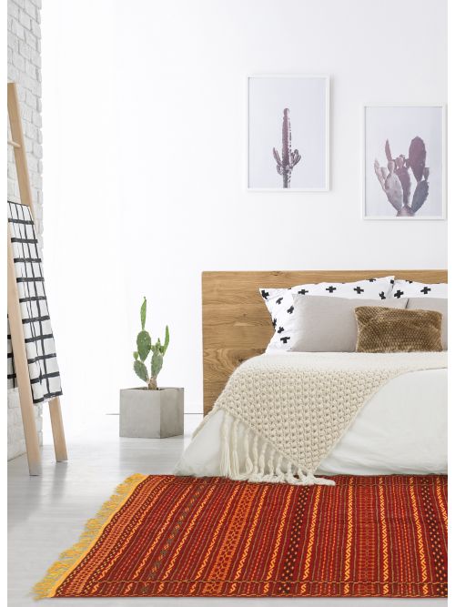 Turkish Ottoman Kashkoli 3'3" x 4'11" Flat-Weave Wool Tapestry Kilim 