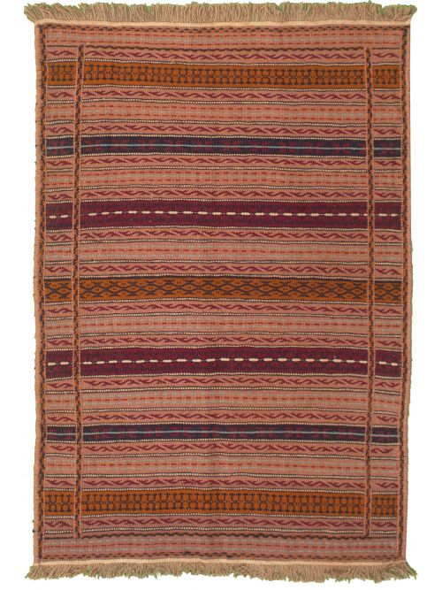 Turkish Ottoman Kashkoli 3'3" x 4'11" Flat-Weave Wool Tapestry Kilim 