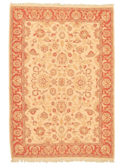 Pakistani Lahor Finest 6'11" x 10'0" Flat-Weave Wool Tapestry Kilim 