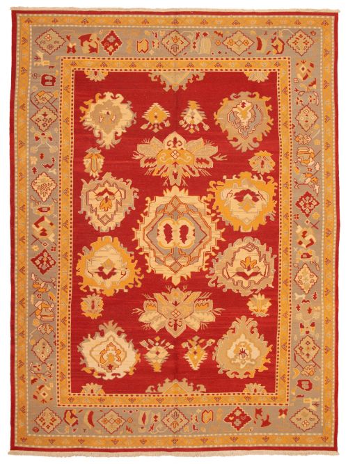 Pakistani Lahor Finest 10'0" x 14'0" Flat-Weave Wool Tapestry Kilim 
