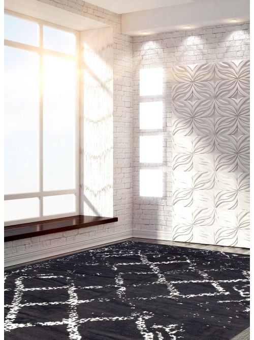 Indian Arlequin 12'4" x 15'0" Hand-knotted Silk, Wool Rug 