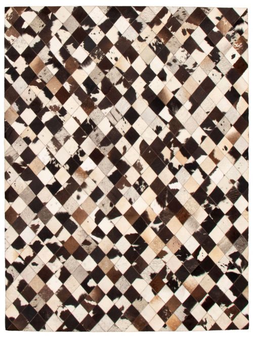 Argentina Cowhide Patchwork 5'11" x 7'11" Handmade Leather Rug 