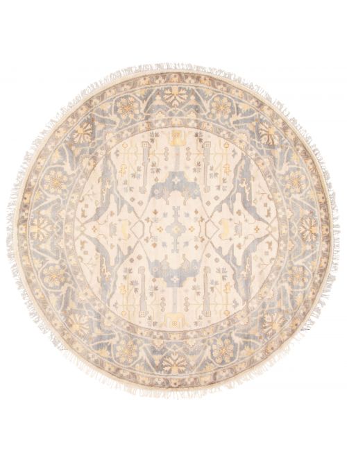 Indian Royal Oushak 9'0" x 9'0" Hand-knotted Wool Rug 