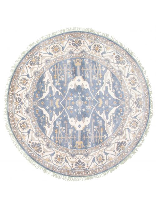 Indian Royal Oushak 8'0" x 8'0" Hand-knotted Wool Rug 