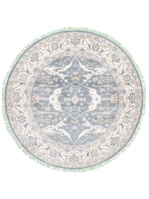 Indian Royal Oushak 8'10" x 8'10" Hand-knotted Wool Rug 