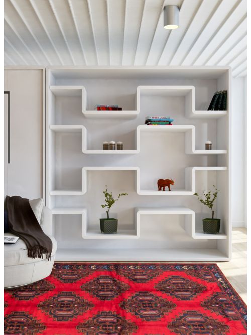 Afghan Rizbaft 6'7" x 11'0" Hand-knotted Wool Rug 