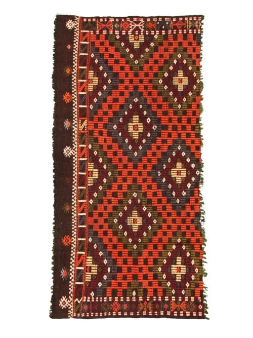 Turkish Yoruk 3'0" x 6'4" Flat-Weave Wool Tapestry Kilim 