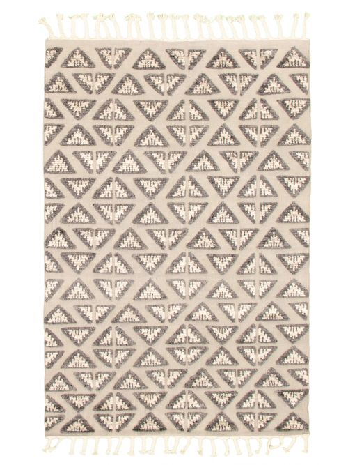 Indian Arlequin 5'7" x 8'2" Hand-knotted Wool Rug 