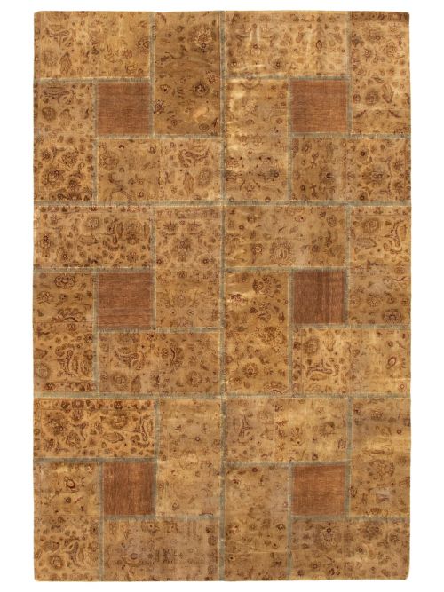 Turkish Color Transition Patchwork 6'3" x 9'6" Hand-knotted Wool Rug 
