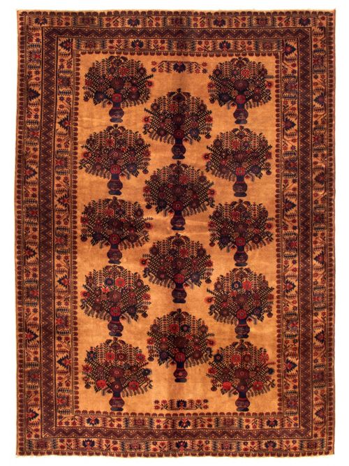 Afghan Rizbaft 6'11" x 9'8" Hand-knotted Wool Rug 