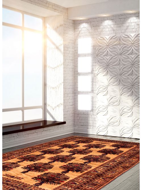 Afghan Rizbaft 6'9" x 9'8" Hand-knotted Wool Rug 