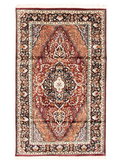 Indian Kashmir 3'10" x 6'4" Hand-knotted Silk Rug 