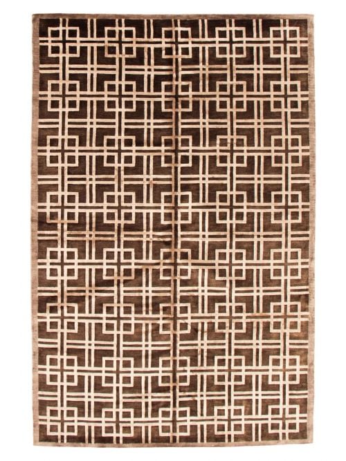 Nepal Silk Touch 5'7" x 8'6" Hand-knotted Silk, Wool Rug 