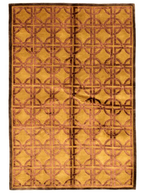 Nepal Silk Touch 5'7" x 8'8" Hand-knotted Silk, Wool Rug 