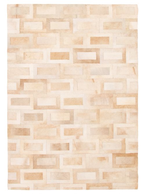 Argentina Cowhide Patchwork 5'8" x 8'0" Handmade Leather Rug 