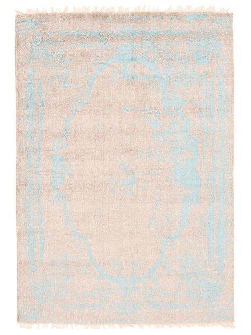 Indian La Seda 4'5" x 6'5" Hand-knotted Silk, Wool Rug 