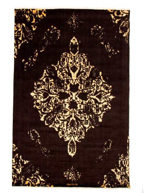 Indian La Seda 6'5" x 9'4" Hand-knotted Silk & Wool Rug 