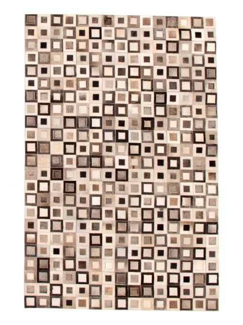 Argentina Cowhide Patchwork 5'1" x 7'8" Handmade Leather Rug 