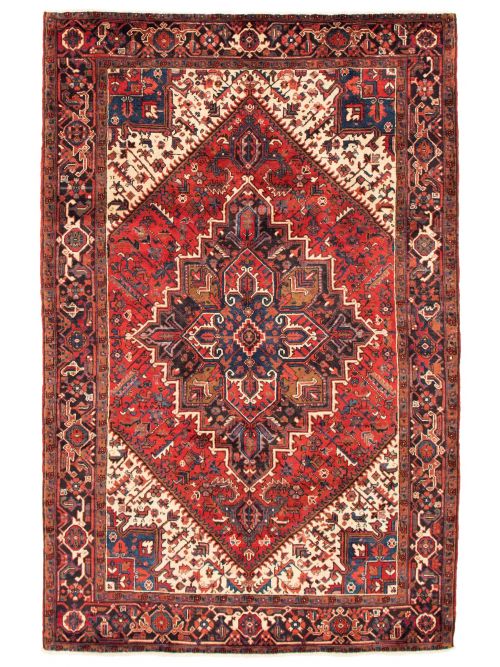 Persian Heriz 6'3" x 10'1" Hand-knotted Wool Rug 