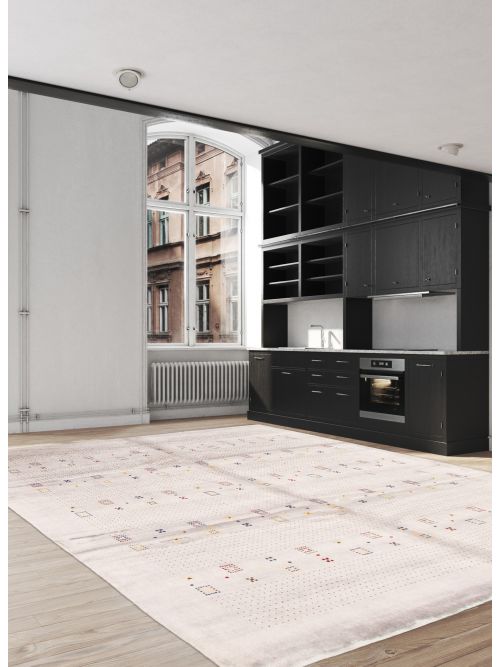 Indo Gabbeh Hand Loomed Bamboo Silk Rug, 246 x 300 cm