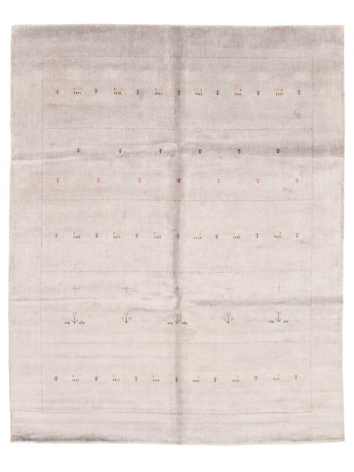 Indo Gabbeh 8'2" x 9'11" Hand Loomed Bamboo Silk Rug 