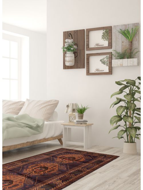 Afghan Teimani 3'11" x 6'9" Hand-knotted Wool Rug 